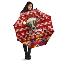 Just A Girl Who Loves Christmas And Goats Ugly Christma Umbrella Funny Xmas Holiday Patterns - Wonder Print Shop