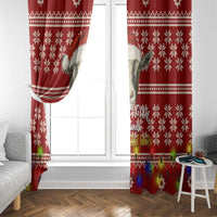 Just A Girl Who Loves Christmas And Goats Ugly Christma Window Curtain Funny Xmas Holiday Patterns - Wonder Print Shop