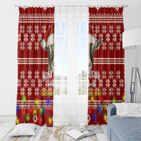 Just A Girl Who Loves Christmas And Goats Ugly Christma Window Curtain Funny Xmas Holiday Patterns - Wonder Print Shop