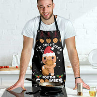 Just Here For The Cookies Christmas Apron Funny Xmas Holiday Patterns - Wonder Print Shop