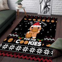 Just Here For The Cookies Christmas Area Rug Funny Xmas Holiday Patterns - Wonder Print Shop
