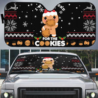 Just Here For The Cookies Christmas Auto Sun Shade Funny Xmas Holiday Patterns - Wonder Print Shop