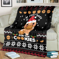 Just Here For The Cookies Christmas Blanket Funny Xmas Holiday Patterns - Wonder Print Shop