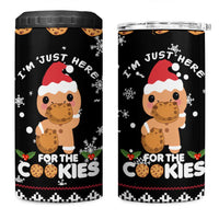 Just Here For The Cookies Christmas 4 in 1 Can Cooler Tumbler Funny Xmas Holiday Patterns - Wonder Print Shop