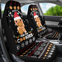 Just Here For The Cookies Christmas Car Seat Cover Funny Xmas Holiday Patterns - Wonder Print Shop