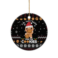 Just Here For The Cookies Christmas Ceramic Ornament Funny Xmas Holiday Patterns - Wonder Print Shop