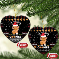Just Here For The Cookies Christmas Ceramic Ornament Funny Xmas Holiday Patterns - Wonder Print Shop