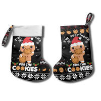 Just Here For The Cookies Christmas Stocking Funny Xmas Holiday Patterns - Wonder Print Shop