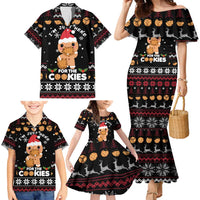 Just Here For The Cookies Christmas Family Matching Mermaid Dress and Hawaiian Shirt Funny Xmas Holiday Patterns - Wonder Print Shop
