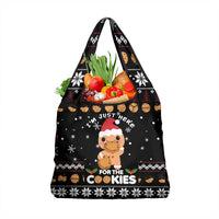 Just Here For The Cookies Christmas Grocery Bag Funny Xmas Holiday Patterns - Wonder Print Shop