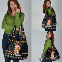 Just Here For The Cookies Christmas Grocery Bag Funny Xmas Holiday Patterns - Wonder Print Shop