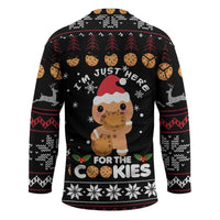 Just Here For The Cookies Christmas Hockey Jersey Funny Xmas Holiday Patterns - Wonder Print Shop