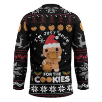 Just Here For The Cookies Christmas Hockey Jersey Funny Xmas Holiday Patterns - Wonder Print Shop