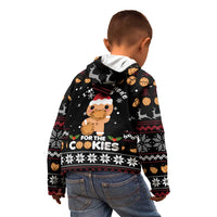 Just Here For The Cookies Christmas Kid Hoodie Funny Xmas Holiday Patterns - Wonder Print Shop