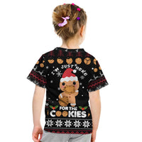 Just Here For The Cookies Christmas Kid T Shirt Funny Xmas Holiday Patterns - Wonder Print Shop