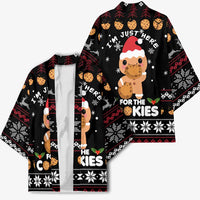 Just Here For The Cookies Christmas Kimono Funny Xmas Holiday Patterns - Wonder Print Shop