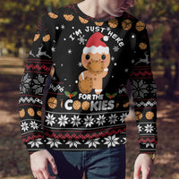 Just Here For The Cookies Christmas Ugly Christmas Sweater Funny Xmas Holiday Patterns - Wonder Print Shop