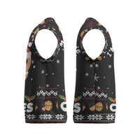 Just Here For The Cookies Christmas Knitted V-Neck Vest Funny Xmas Holiday Patterns - Wonder Print Shop
