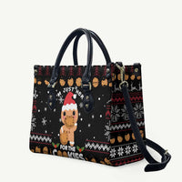 Just Here For The Cookies Christmas Leather Bag Funny Xmas Holiday Patterns - Wonder Print Shop