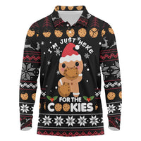 Just Here For The Cookies Christmas Long Sleeve Polo Shirt Funny Xmas Holiday Patterns - Wonder Print Shop