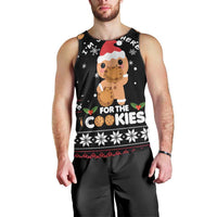 Just Here For The Cookies Christmas Men Tank Top Funny Xmas Holiday Patterns - Wonder Print Shop