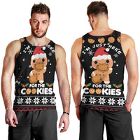 Just Here For The Cookies Christmas Men Tank Top Funny Xmas Holiday Patterns - Wonder Print Shop