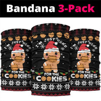 Just Here For The Cookies Christmas Neck Gaiter Funny Xmas Holiday Patterns - Wonder Print Shop