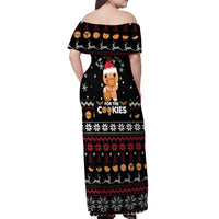 Just Here For The Cookies Christmas Off Shoulder Maxi Dress Funny Xmas Holiday Patterns - Wonder Print Shop