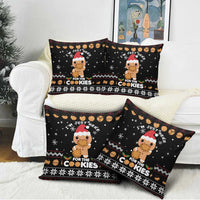 Just Here For The Cookies Christmas Pillow Cover Funny Xmas Holiday Patterns - Wonder Print Shop