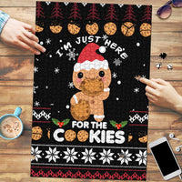 Just Here For The Cookies Christmas Puzzle Funny Xmas Holiday Patterns - Wonder Print Shop