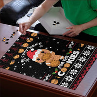 Just Here For The Cookies Christmas Puzzle Funny Xmas Holiday Patterns - Wonder Print Shop