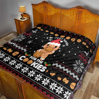 Just Here For The Cookies Christmas Quilt Funny Xmas Holiday Patterns - Wonder Print Shop