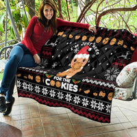 Just Here For The Cookies Christmas Quilt Funny Xmas Holiday Patterns - Wonder Print Shop