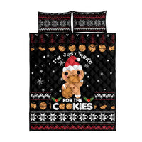 Just Here For The Cookies Christmas Quilt Bed Set Funny Xmas Holiday Patterns - Wonder Print Shop
