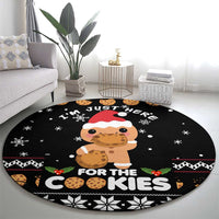 Just Here For The Cookies Christmas Round Carpet Funny Xmas Holiday Patterns - Wonder Print Shop