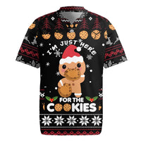 Just Here For The Cookies Christmas Rugby Jersey Funny Xmas Holiday Patterns - Wonder Print Shop