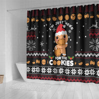 Just Here For The Cookies Christmas Shower Curtain Funny Xmas Holiday Patterns - Wonder Print Shop