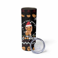 Just Here For The Cookies Christmas Skinny Tumbler Funny Xmas Holiday Patterns - Wonder Print Shop