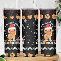 Just Here For The Cookies Christmas Skinny Tumbler Funny Xmas Holiday Patterns - Wonder Print Shop