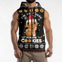 Just Here For The Cookies Christmas Sleeveless Zip Hoodie Funny Xmas Holiday Patterns - Wonder Print Shop