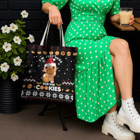 Just Here For The Cookies Christmas Tote Bag Funny Xmas Holiday Patterns - Wonder Print Shop