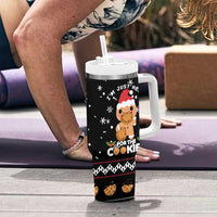 Just Here For The Cookies Christmas Tumbler With Handle Funny Xmas Holiday Patterns - Wonder Print Shop