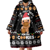 Just Here For The Cookies Christmas Wearable Blanket Hoodie Funny Xmas Holiday Patterns - Wonder Print Shop