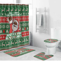 Justice For Black Lives Christmas Bathroom Set Funny Xmas Holiday Patterns - Wonder Print Shop