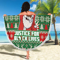 Justice For Black Lives Christmas Beach Blanket Funny Xmas Holiday Patterns - Wonder Print Shop