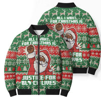 Justice For Black Lives Christmas Bomber Puffer Jacket Funny Xmas Holiday Patterns - Wonder Print Shop