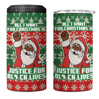 Justice For Black Lives Christmas 4 in 1 Can Cooler Tumbler Funny Xmas Holiday Patterns - Wonder Print Shop
