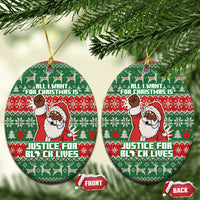 Justice For Black Lives Christmas Ceramic Ornament Funny Xmas Holiday Patterns - Wonder Print Shop