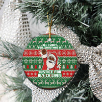 Justice For Black Lives Christmas Ceramic Ornament Funny Xmas Holiday Patterns - Wonder Print Shop