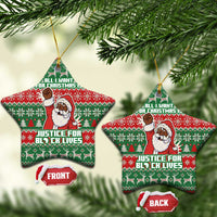 Justice For Black Lives Christmas Ceramic Ornament Funny Xmas Holiday Patterns - Wonder Print Shop